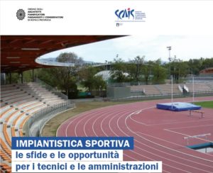Frontespizio della locandina con foto delle tribume e della pista in uno stadio